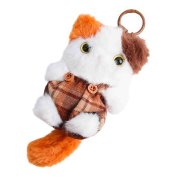 Simulation Calico Cat Plush Keychain 4inch
