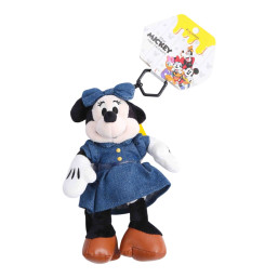 Disney Potdemiel Minnie Mouse Denim Outfit Plush Keychain 18CM