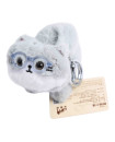 Fluffy Gray Cat Plush Keychain