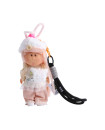 Mini Spanish Potato Doll Keychain - White