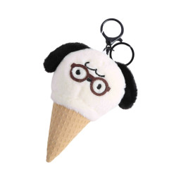  Tiny Ball Of Ice Cream Squeaky Plush Keychain - White