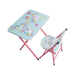 Unicorn Kids Foldable Study Table & Chair Set