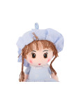 Soft Plush Rag Doll With Dress and Hat 60 cm - Blue