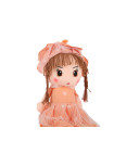 Soft Plush Rag Doll With Dress and Hat 60 cm - Peach