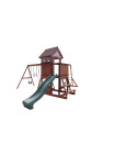 Mountpeak - Vinson Massif Swing Set And Playhouse With Wooden Roof