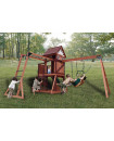 Mountpeak - Vinson Massif Swing Set And Playhouse With Wooden Roof