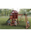 Mountpeak - Elbrus Swing Set and Playhouse with Wooden Roof