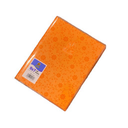 Notebook with Transparent PVC Cover, 9x7, 100L - Orange