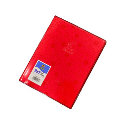 Notebook with Transparent PVC Cover, 9x7, 100L - Red