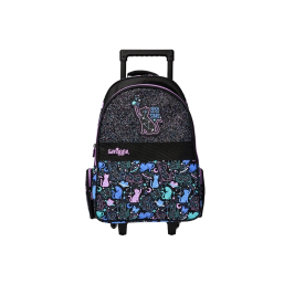 Smiggle - Kitten-Lilac with Lighted Wheeled 18 Inch Trolley Backpack