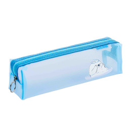Square Mesh Net Pen Case - Blue
