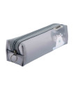 Square Mesh Net Pen Case - Grey