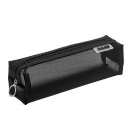 Square Mesh Net Pen Case -Black