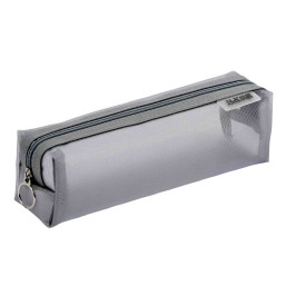 Square Mesh Net Pen Case - Grey