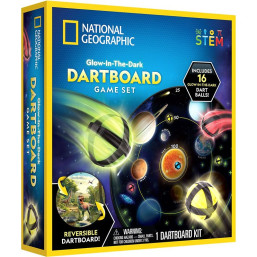 National Geographic - Glow-In-The-Dark Dartboard Game Set