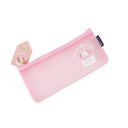 Cartoon Mesh Pen Bag-Pink