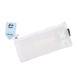 Some Art Cartoon Mesh Pen Bag - White