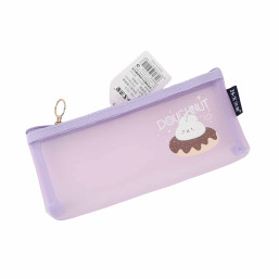 Cartoon Mesh Pen Bag-Purple
