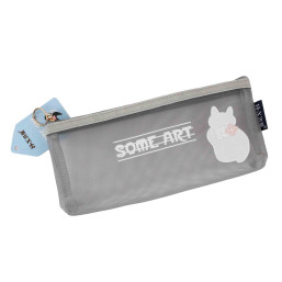 Some Art Cartoon Mesh Pen Bag - Grey