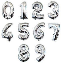 Foil Balloon - Numerals - 0-9, Silver