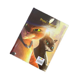 Cartoon Hard Cover Notebook Single Line 100L - Puss in Boots