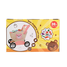 Wooden Bear Shopping Cart - Pink