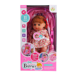 Doll with Trolley Set