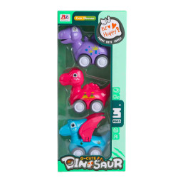 Pull Back Cartoon Dinosaur Car 3 Pcs