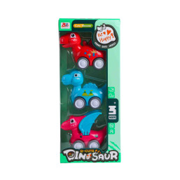 Pull Back Cartoon Dinosaur Car 3 Pcs