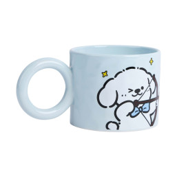 New Line Art Heart Dog Ceramic Cup