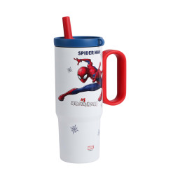 Straw Insulated Cup 650 ml - Spiderman