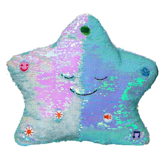 Desi Dolls: Light Blue/Pearl Sequin Pillow Star