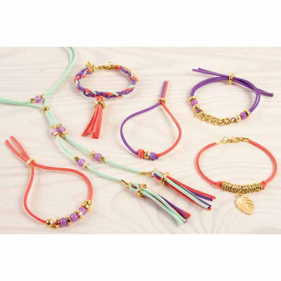 Make it real- Gold Link Suede Bracelets