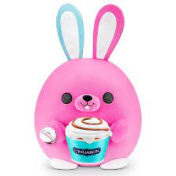 Snackles Medium - Bunny holding  PLUSH Cinnabon Center of the Roll - Pecan