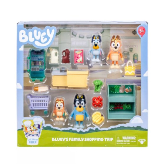 BLUEY S13 LETS PLAY CHEF FAMILY SHOPPING TRIP MULTI PACK EXCLUSIVE