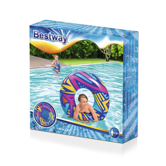 Swim Ring 42" Geometric - Blue