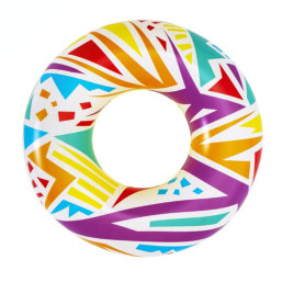 Swim Ring 42" Geometric - White