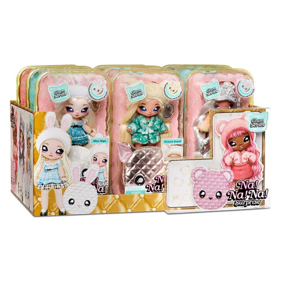 Na! Na! Na! Surprise 2-in-1 Pom Doll Glam Series 1 (Metallic) Asst in PDQ - Black Pup