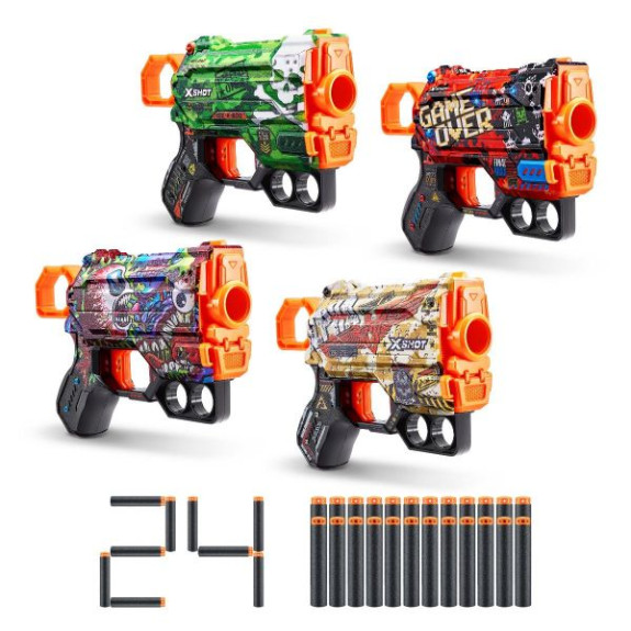 X-Shot Menace 4Pk (24Darts)
