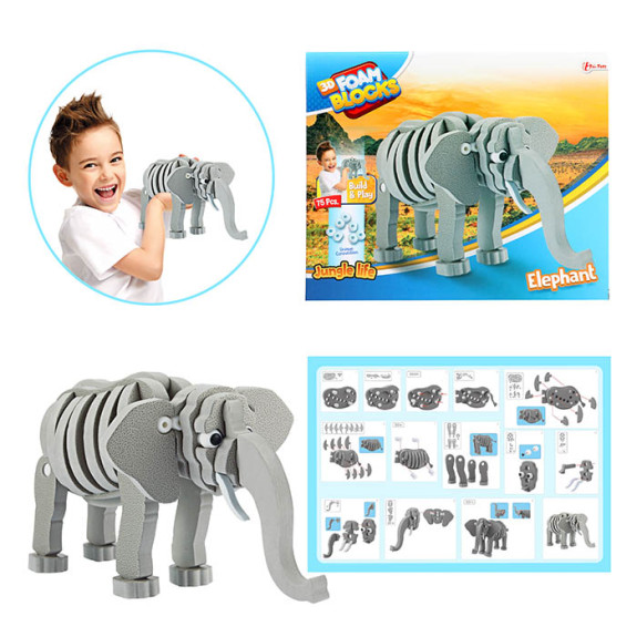 Building Blocks : 3D Foam Elephant