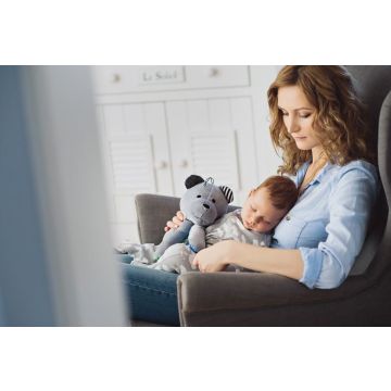 Мишка для сна Whisbear Серый с розовой лапой