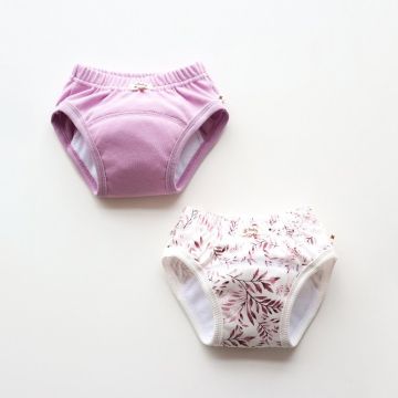 Тренувальні трусики дитячі 2 шт Magbaby Листочки Рожевий/Білий 130788 3