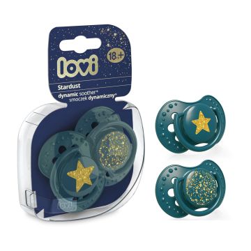 Пустушка силіконова динамічна Lovi Stardust 18+ міс 2 шт Зелений 22/895_green