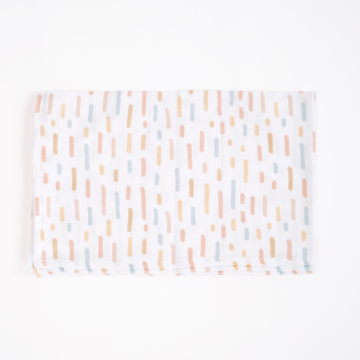 Муслінова пелюшка ELA Textile&Toys Штрихи Муслін Білий/Помаранчевий 100х80 см MD002ST