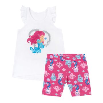 Літній костюм для дівчинки майка і шорти ЛяЛя 1 - 2 років Стрейч-кулір Білий К3СК113_2-258 92