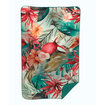 Пляжний рушник з мікрофібри Emmer 70х140 см Тропічні квіти Бирюзовый/Розовый Тропічніквіти70*140