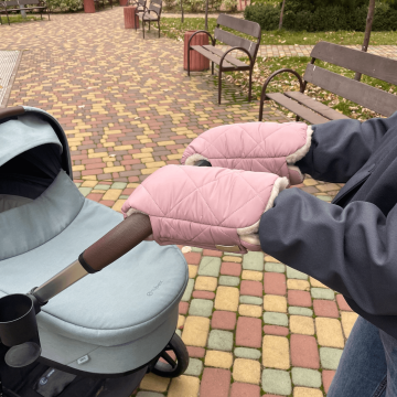 Муфта на коляску на овчині Merrygoround Пудровий MR_022