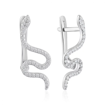 Серебряные сережки UMAX Змея 20837