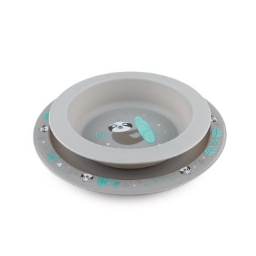 Детский набор тарелок Canpol babies Exotic Animals 2 шт Серый 56/523_grey