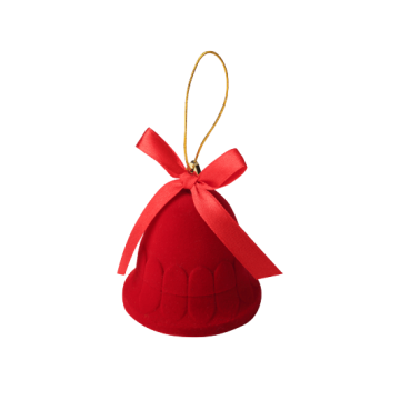 Новогодний футляр для ювелирных изделий бархатный Колокольчик Красный FK-189